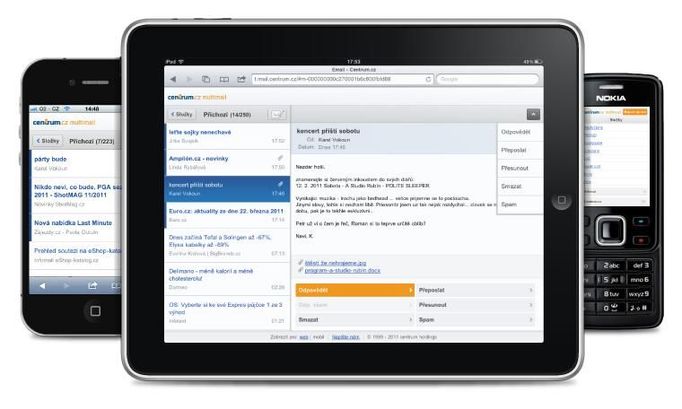 Nová podoba mobilního mailu Centrum a Atlas