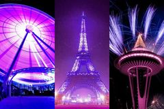 Prince zbarvil svět do fialova. Na jeho počest se fialově rozzářily Eiffelovka i Niagarské vodopády