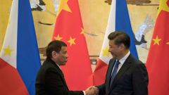 Filipínský prezident Rodrigo Duterte a čínský premiér Li Kche-čchiang
