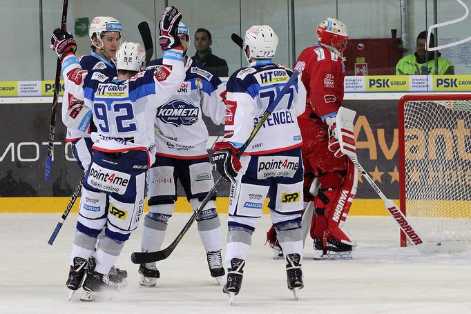 Zápas základní části české extraligy mezi Kometou a Třincem.