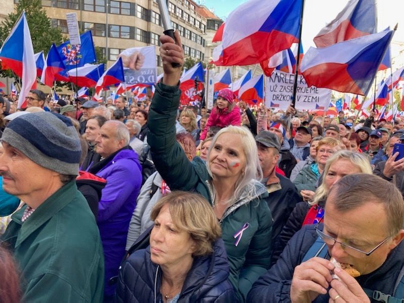 Demonstrace proti vládě na Václavském náměstí, 28. září 2022