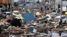 Japonské město Kesennuma po zemětřesení a tsunami.