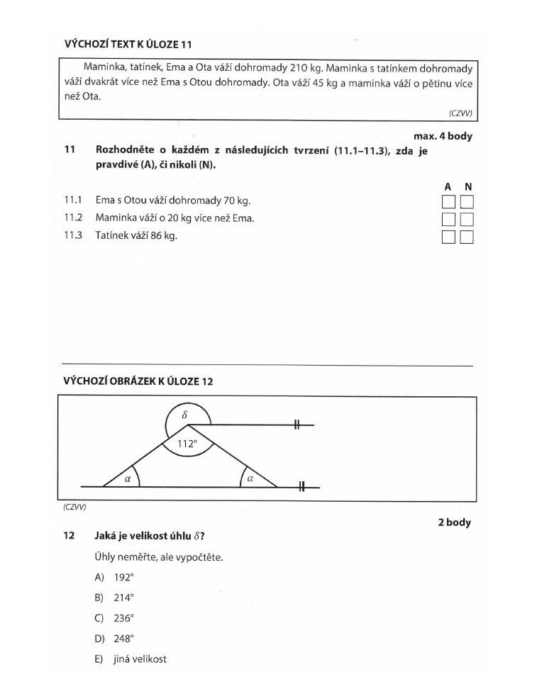 přijímací test - M - 7