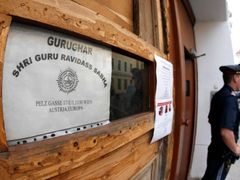 Modlitebna sikhů na vídeňské Pelzgasse, kde došlo k násilnému incidentu