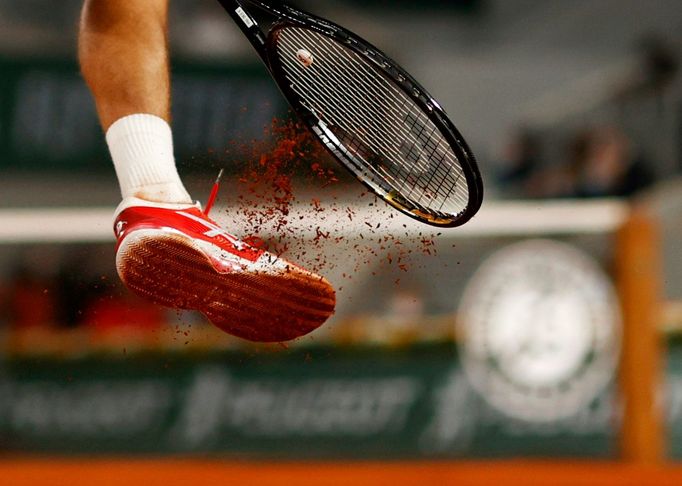 Tennis - French Open - Roland Garros, Paris, France - October 9, 2020 Serbia's Novak Djokovic  during  his semi final match against Greece's Stefanos Tsitsipas REUTERS/Ch