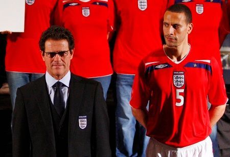 Fabio Capello, nový manažer Anglie, a stoper Rio Ferdinand