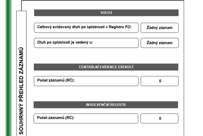 Výpis z registru dlužníků Solus