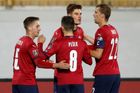 Čeští fotbalisté vyhráli v předposledním z osmi utkání kvalifikace mistrovství světa 2:0.