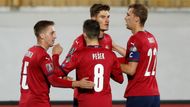 Čeští fotbalisté vyhráli v předposledním z osmi utkání kvalifikace mistrovství světa 2:0.