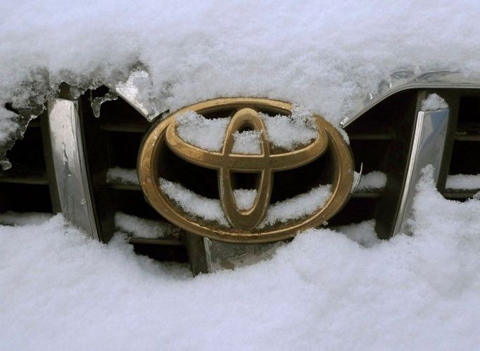 Toyota v Číně - taktéž pod sněhem.