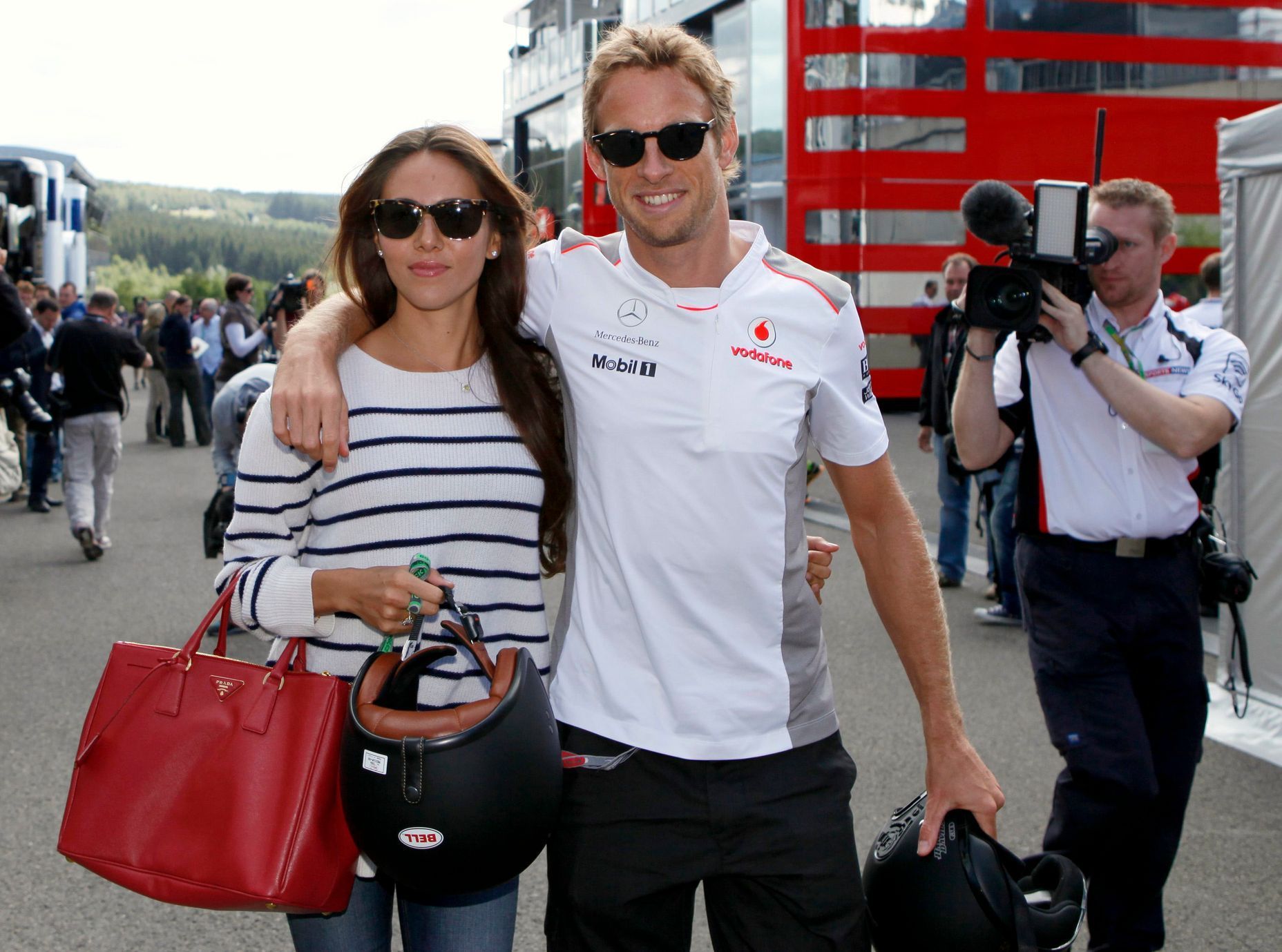 Jenson Button s přítelkyní (Michibata) dorazil do Spa