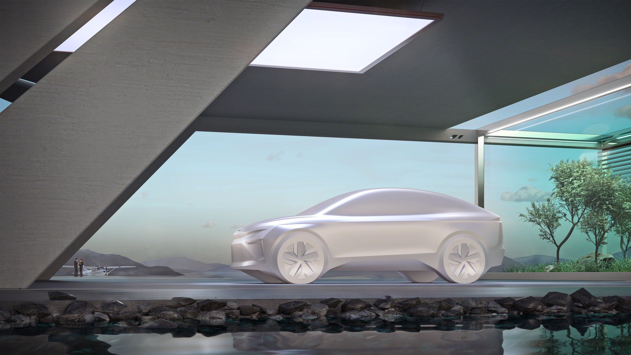 Škoda Auto - sochy chystaných elektromobilů