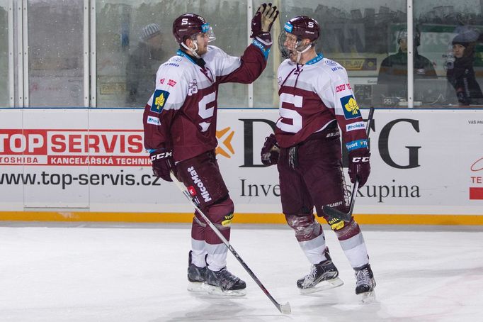 Open Air, 34. kolo Tipsport extraligy: Kometa Brno - HC Sparta Praha (Michal Čajkovský a Juraj Mikuš)