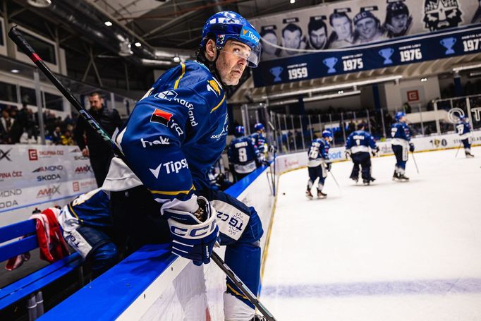 Jaromír Jágr při posledním domácím utkání Kladna v sezoně 2024/25