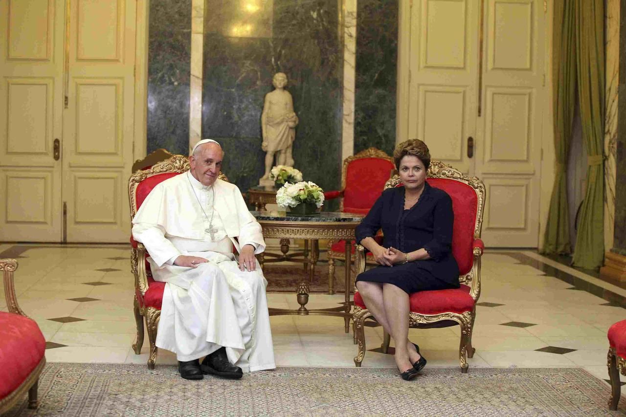 Papež František a brazilská prezidentka Rouseffová