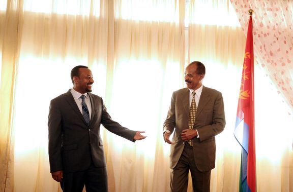 Etiopský premiér Abiy Ahmed s eritrejským prezidentem Isaiasem Afwerkim.