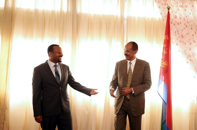 Etiopský premiér Abiy Ahmed s eritrejským prezidentem Isaiasem Afwerkim