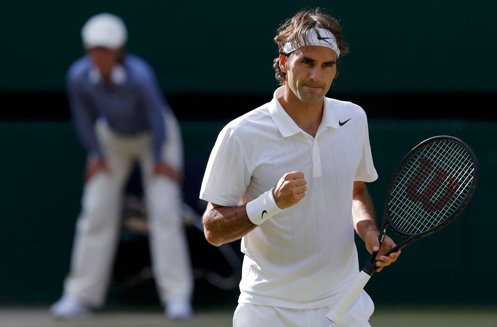 Roger Federer v semifinále Wimbledonu