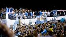 Soccer Football - Argentina team arrives to Buenos Aires after winning the World Cup - Buenos Aires, Argentina - December 20, 2022 Fans gather outside the Association of