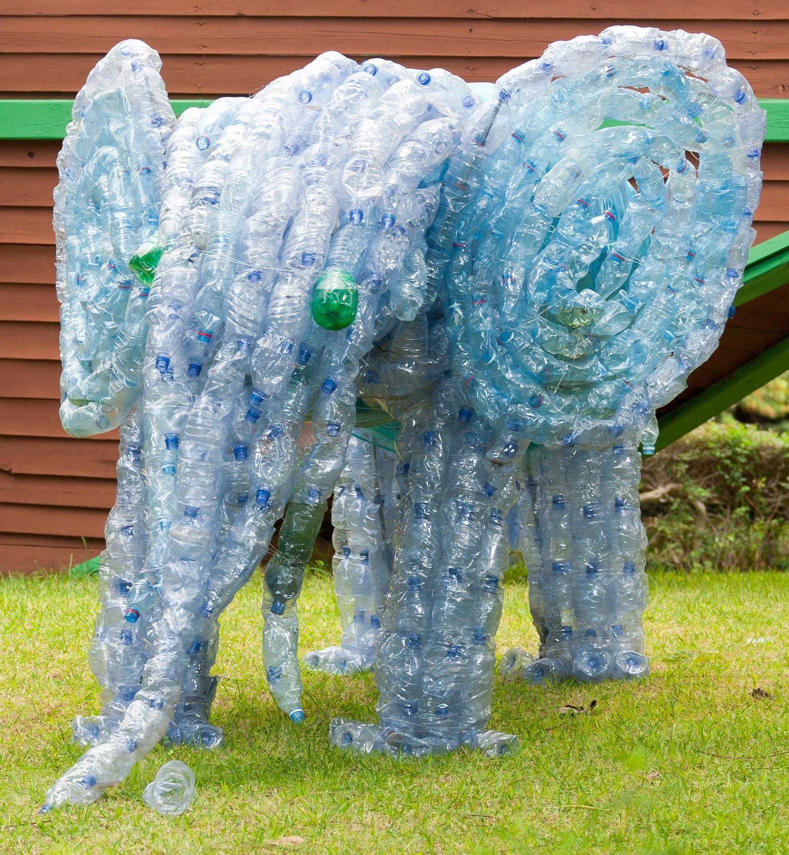 Pet lahve - plast - recyklace - umění - slon