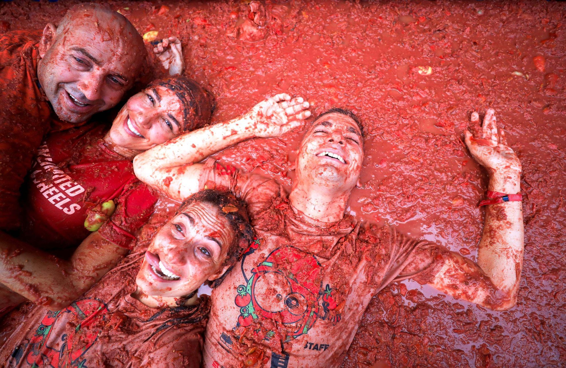 Španělsko, Tomatina, rajčata, bitva, kuriozita, rajče