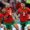 Maročané slaví vítězství v osmifinále MS 2022 Maroko - Španělsko