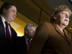 Šéfka CDU Angela Merkelová a předseda SPD Sigmar Gabriel.