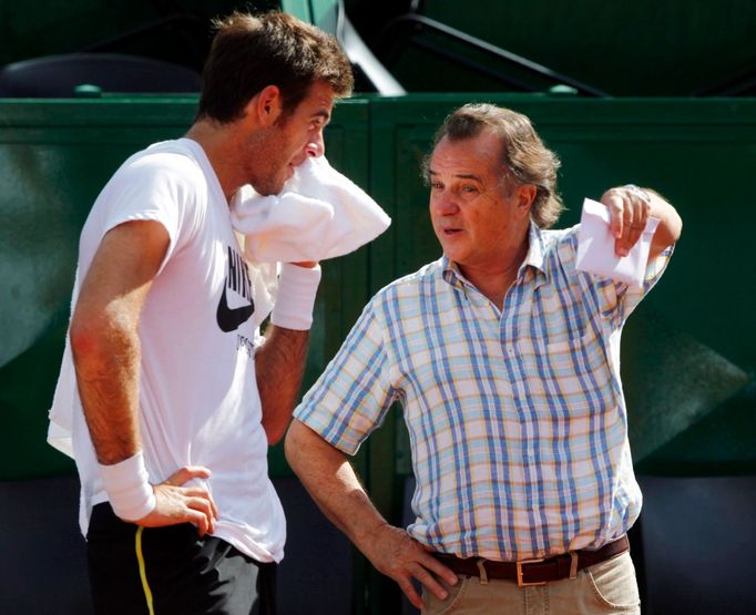 Argentinský tenista Juan Martín Del Potro na tréninku před semifinále Davis Cupu s Českou republikou.