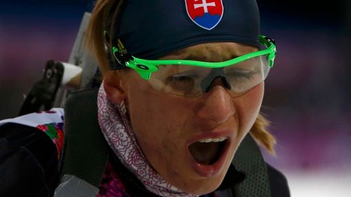 Soči 2014, biatlon, sprint Ž: Anastasia Kuzminová, Slovensko