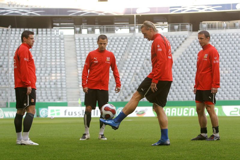 Trénink reprezentace v mnichovské Allianz Aréně