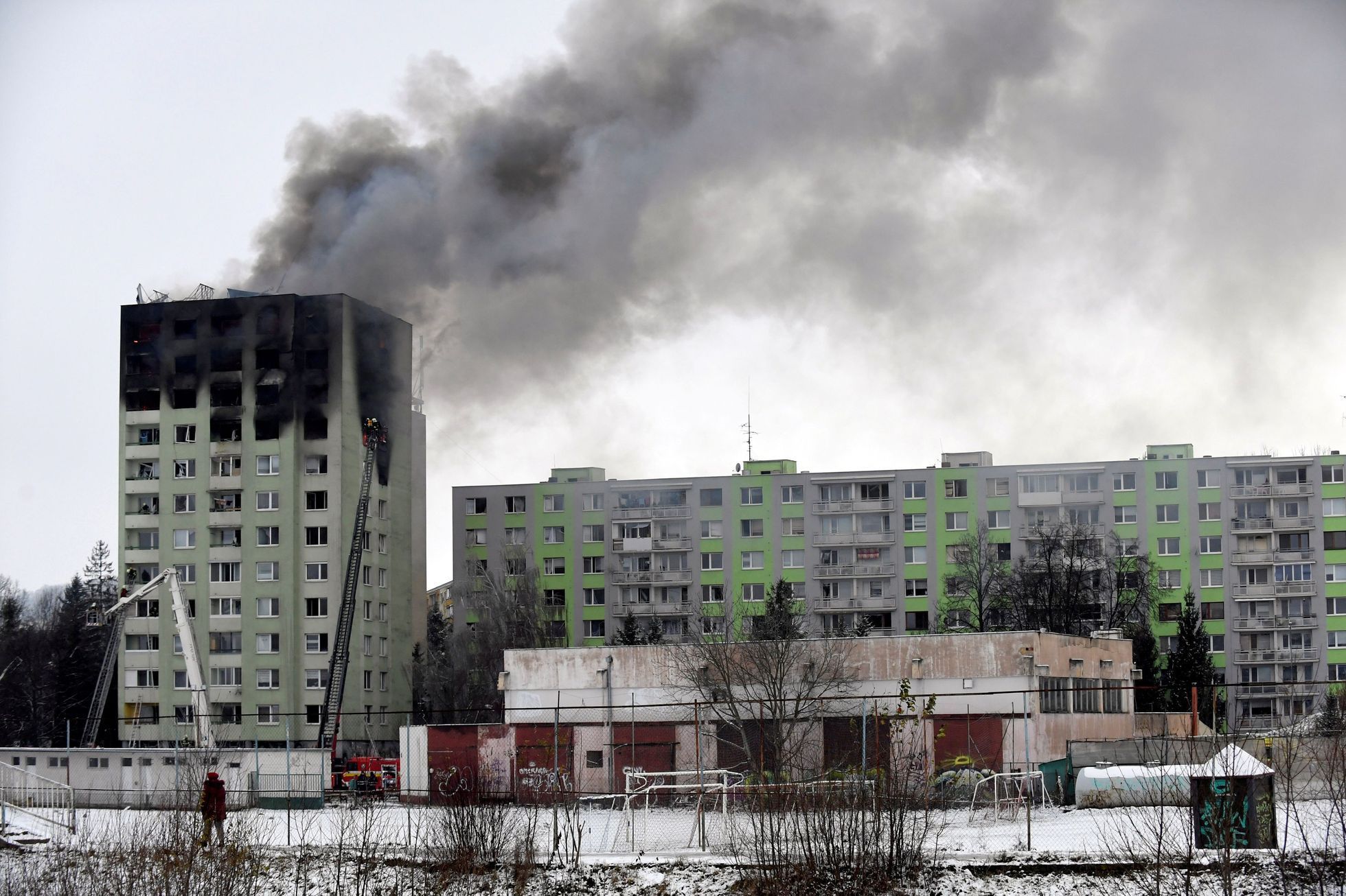 Výbuch panelového domu ve slovenském Prešově