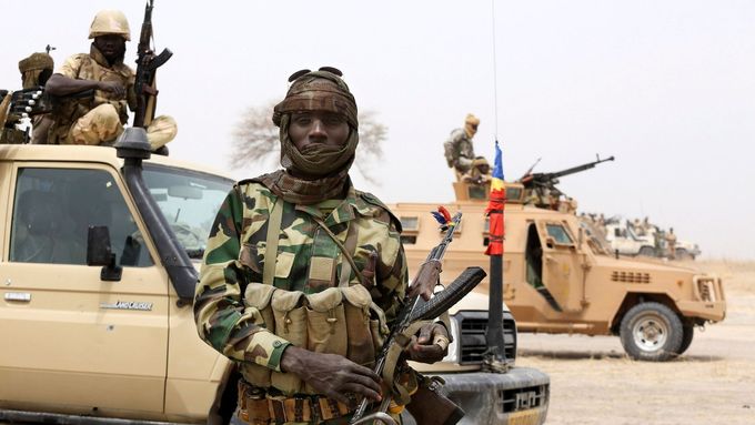 Čadští vojáci operující na severu Nigérie.