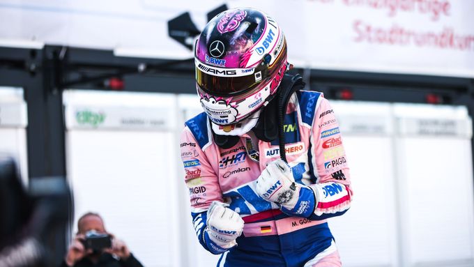 Maximilian Götz z Mercedes-AMG Teamu HRT slaví triumf v DTM