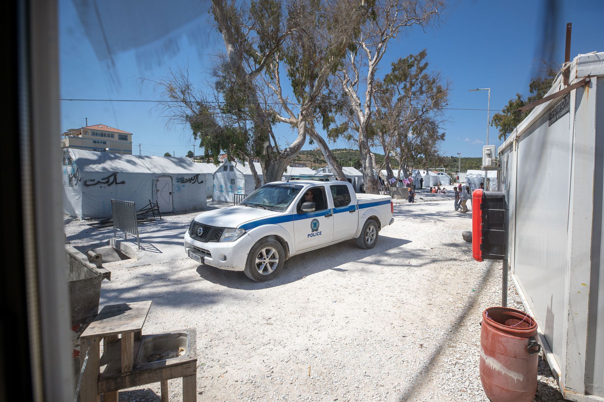 Uprchlický tábor Kara Tepe na ostrově Lesbos v Řecku, uprchlíci, migranti, uprchlická krize