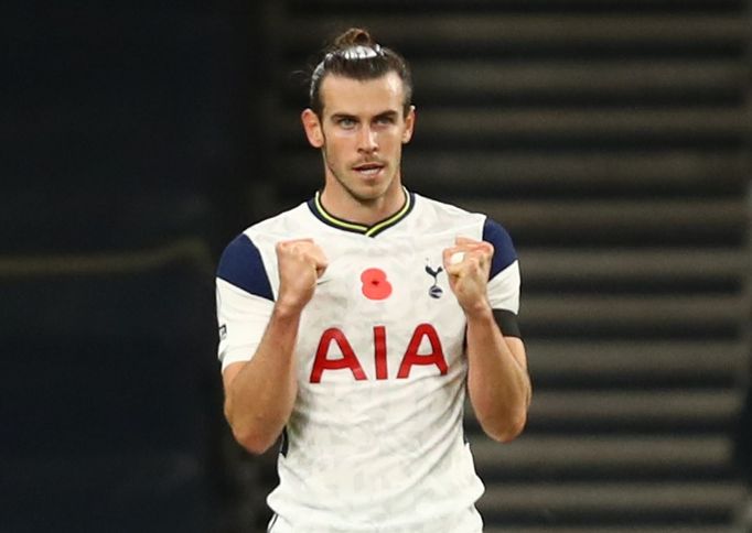 Gareth Bale v dresu Tottenhamu.