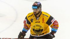 Kanadský obránce Akim Aliu v dresu Litvínova (hokejová extraliga 2019/20)