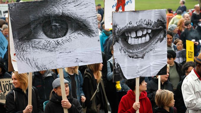 Demonstrace v Berlíně.