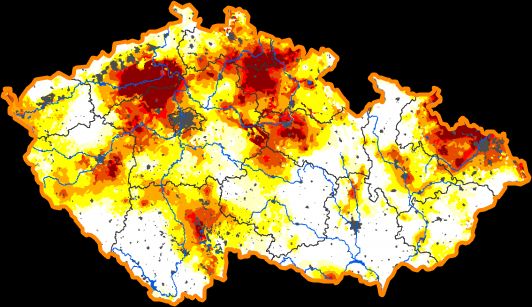 Intersucho mapa intenzity sucha 25. týden