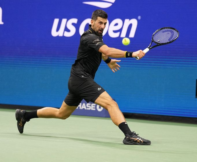 Novak Djokovič v utkání 3. kola US Open 2025