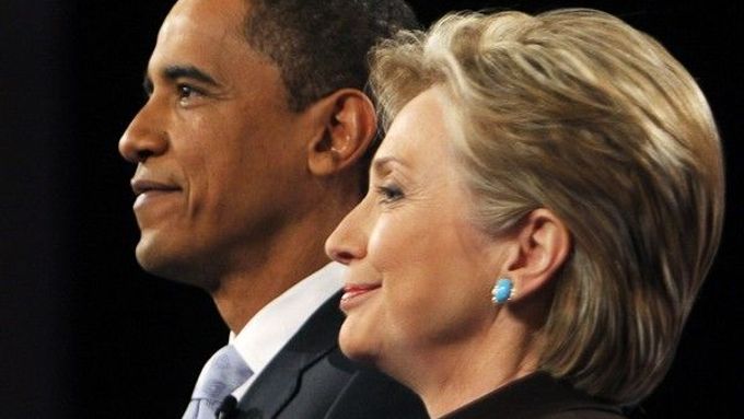 Barack Obama a Hilary Clintonová.