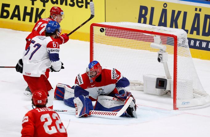 Nikita Gusev dává gól na 0:2 v zápase Česko - Rusko na MS 2019