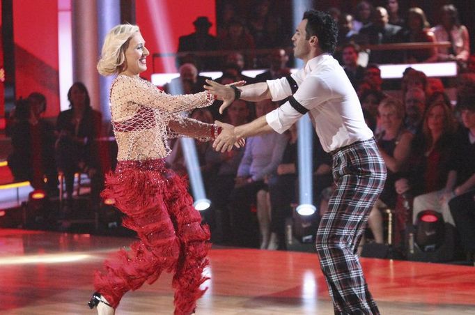 Momentka z vysílání ABC: Martina Navrátilová v Dancing with the Stars