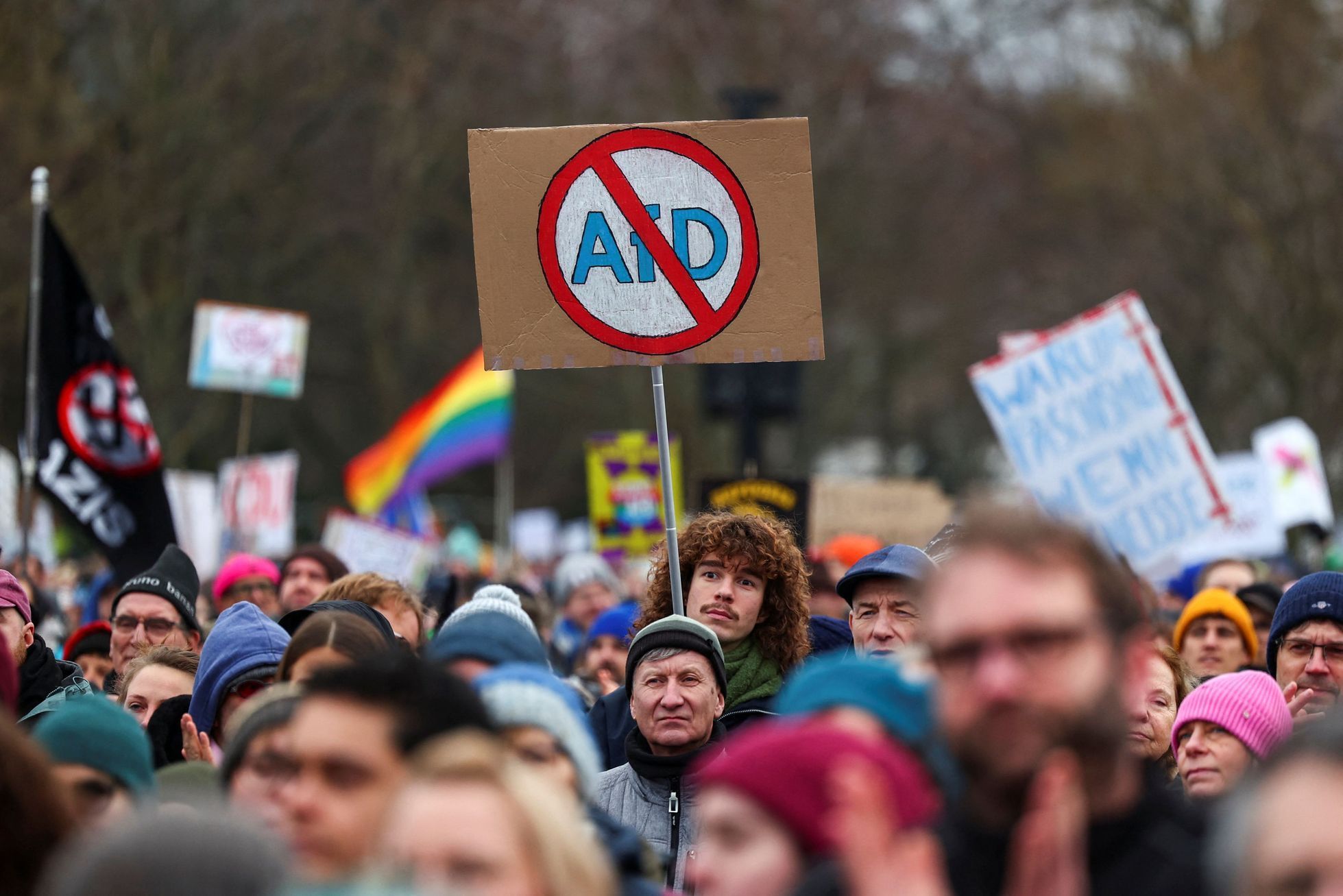 Německo, protesty, demonstrace, Merz