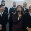 Argentinští fotbalisté u prezidentky Cristiny Fernándezové-Kirchnerové (Messi, Sabella)