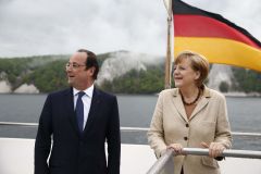 Merkelová přivítala Hollandea na ostrově Rujána