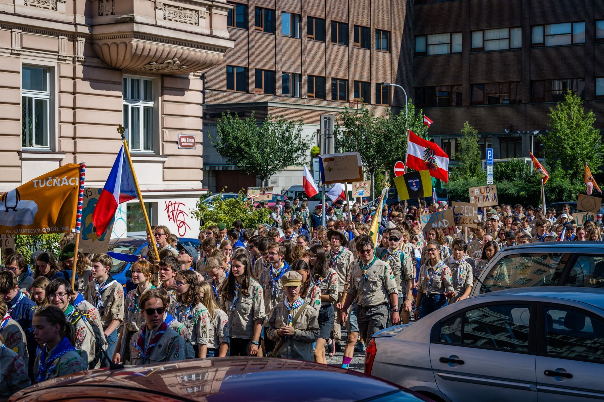 Středoevropské Jamboree skaut průvod