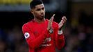 FILE PHOTO: Soccer Football - Premier League - Watford v Manchester United - Vicarage Road, Watford, Britain - December 22, 2019  Manchester United's Marcus Rashford appl