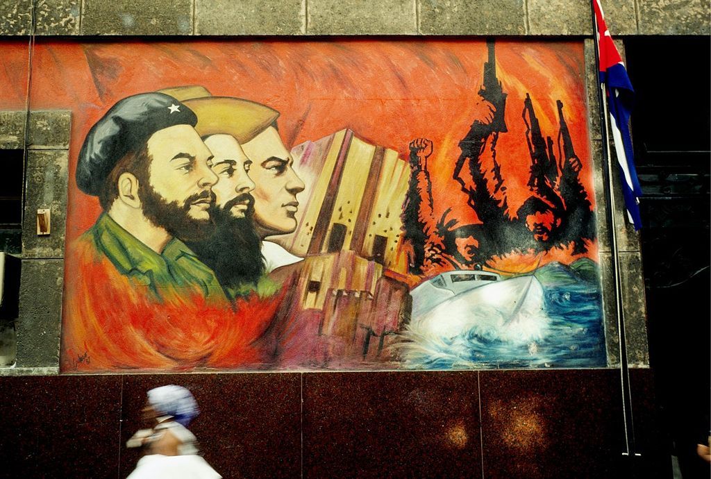 A mural of the revolution on a street in Havana, Cuba.