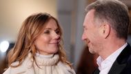 Zahájení sezony F1 75: Geri Hornerová a šéf týmu F1 Red Bull Christian Horner