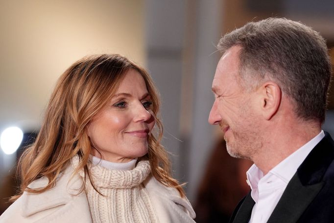 Zahájení sezony F1 75: Geri Hornerová a šéf týmu F1 Red Bull Christian Horner